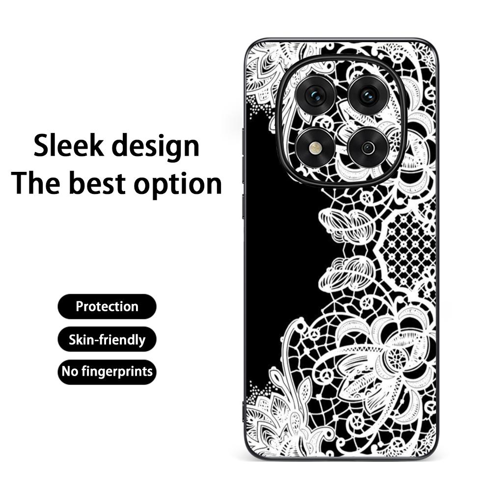 

Art Lace print Black pattern design Phone Case For Redmi Note 14 13 12 11 Pro Plus S 5G 14C A3 Soft Black Phone Cover Redmi 13C