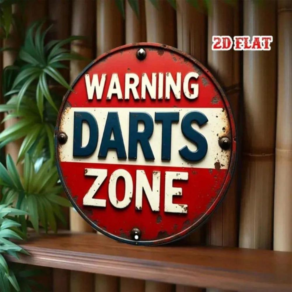 Durable Metal Wall Art 2D Round Flat Style for Living Room Bar Cafe Kitchen Garage Halloween