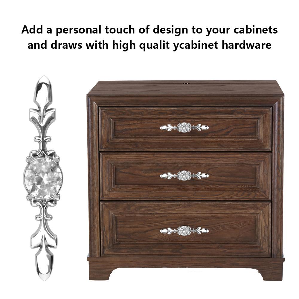 6Pcs Modern Single Hole Drawer Closet Knobs transparency Crystal Zinc Alloy Cupboard Pull Handle Knobs Home Decoration Wardrobe