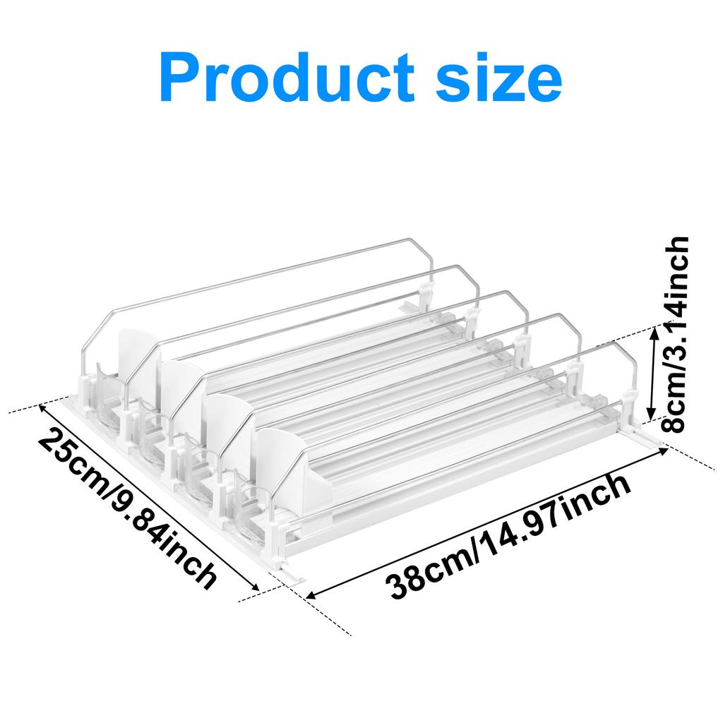 3/4 Grids Fridge Canned Beverage Organizer Spring Self-Sliding Soda Drink Can Dispenser for Kitchen Refrigerators Storage Shelf