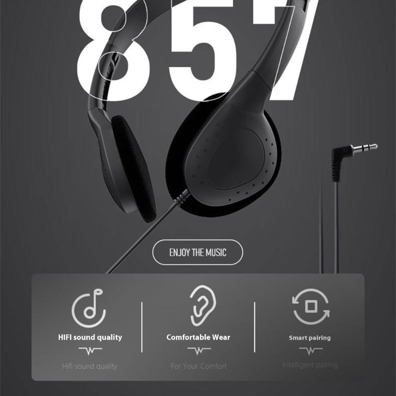 Adjustable Comfort Fit Over Ear Headphones Noise Cancelling 3.5mm Wire Headsets Headphones for Gamers & Music