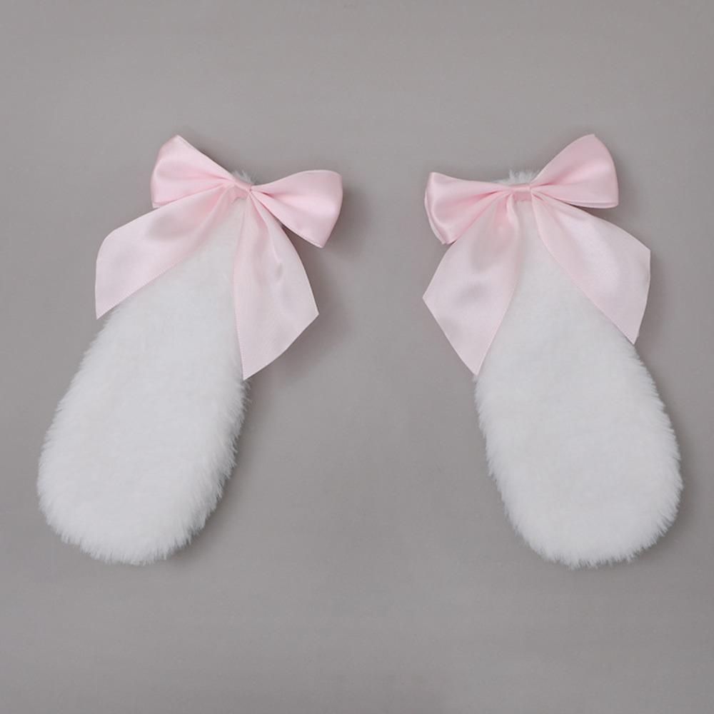 Plush Lolita Hairclips Soft Cosplay Headwear Kawaii Bunny Ears Hairpin  Party Wear