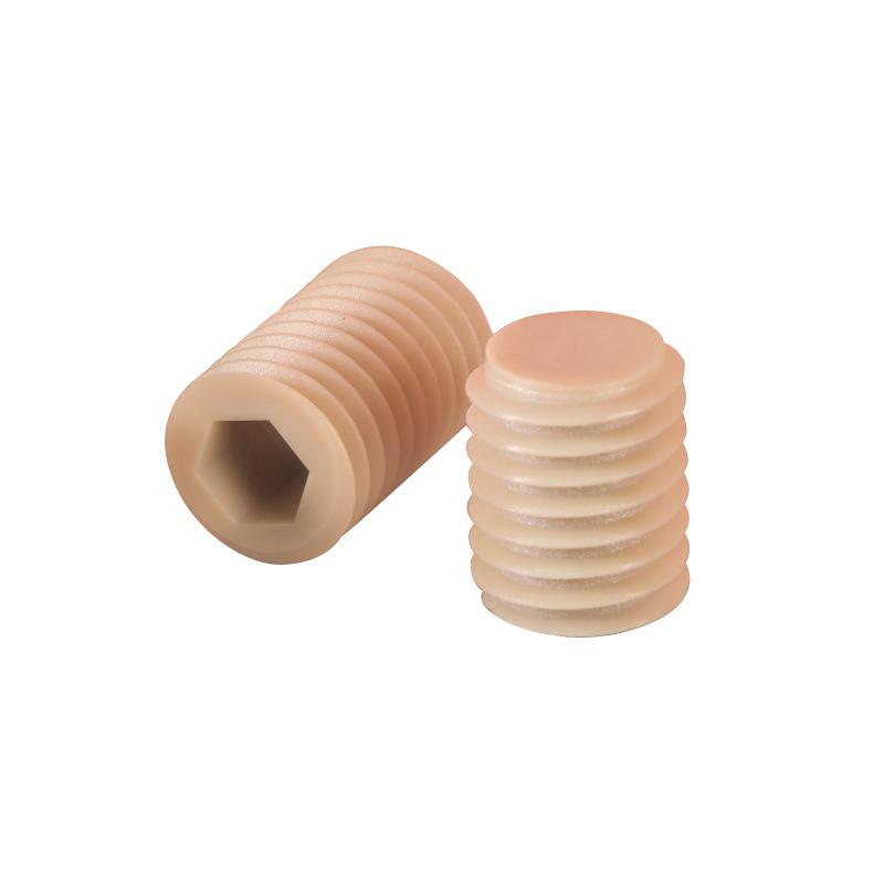 PEEK Flame Retardant High-Temp Resistant Hex Socket Cup Point Headless Set Screw Bolt