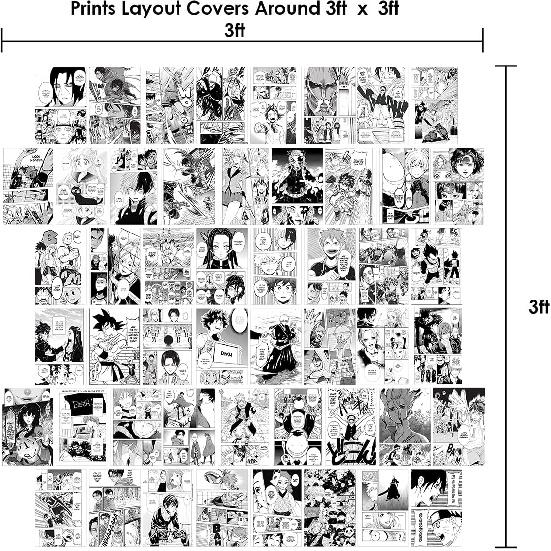 WOONKIT Anime Posters Pack - 50PCS 4X6 INCH MHA Anime Wall Collage Kit for Bedroom Wall, Dorm Decor, Teen Room Aesthetic