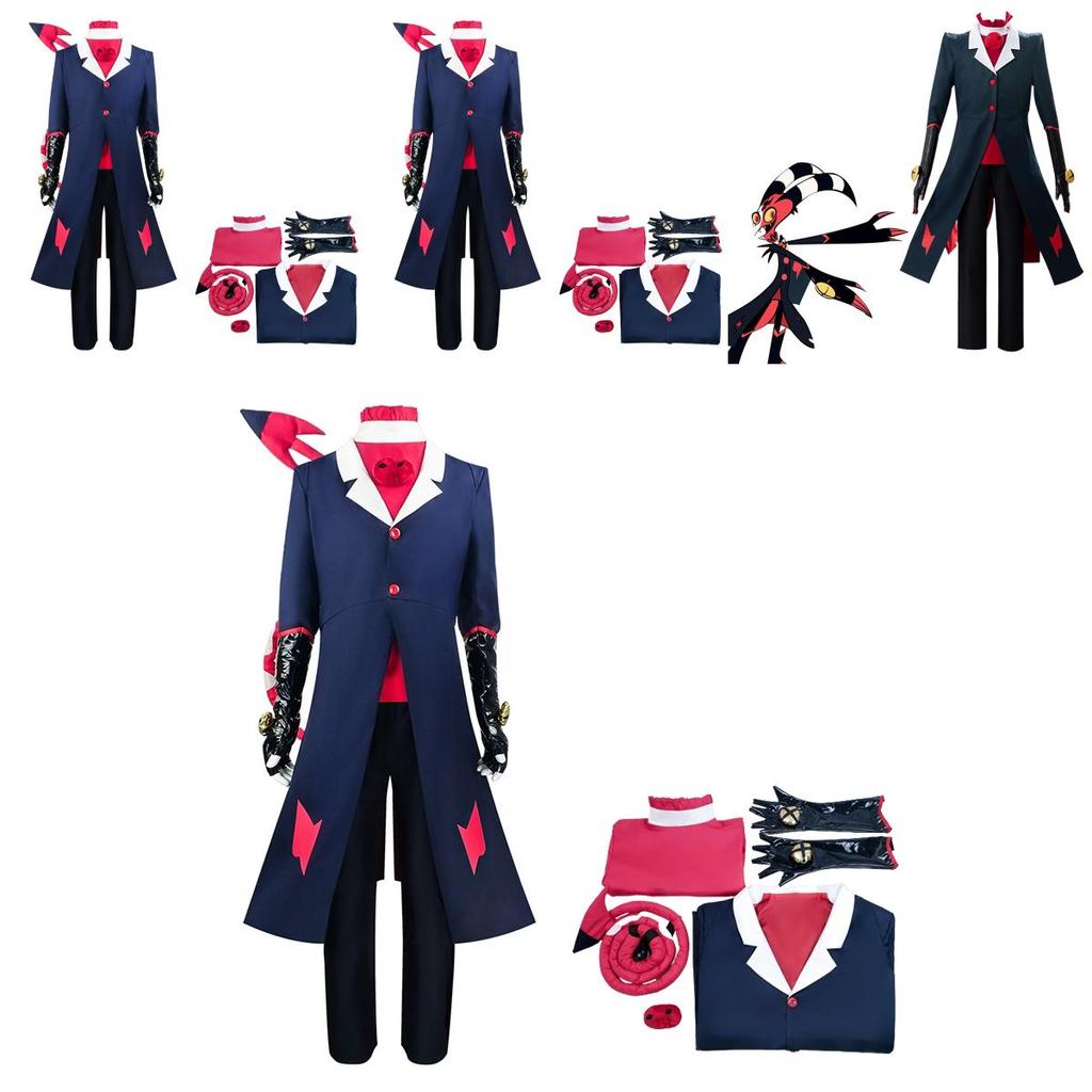 Hazbin Hotel Blitzo Cosplay Costume Jacket Set With Tie And Gloves Perfect For Anime Fans