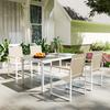 5 Piece Garden Furniture Set with 4 Armchairs and Tempered Glass Table Top, for Deck, Balcony