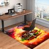 1PC Custom Name Burger Delight Theme Floor Mat Ideal for Living Room, Game Rooms, Office, Bedroom, Floor Mat Playful Design