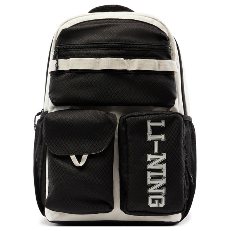 New LiNing Sports Life Collection Polyester Backpack Unisex Black & Silver Birch Gray ABSV003-2