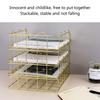 Modern Stackable Letter Tray Desktop Organizer Under Desk Hanging Organizer Metal Paper Tray for Women Men Student Staff