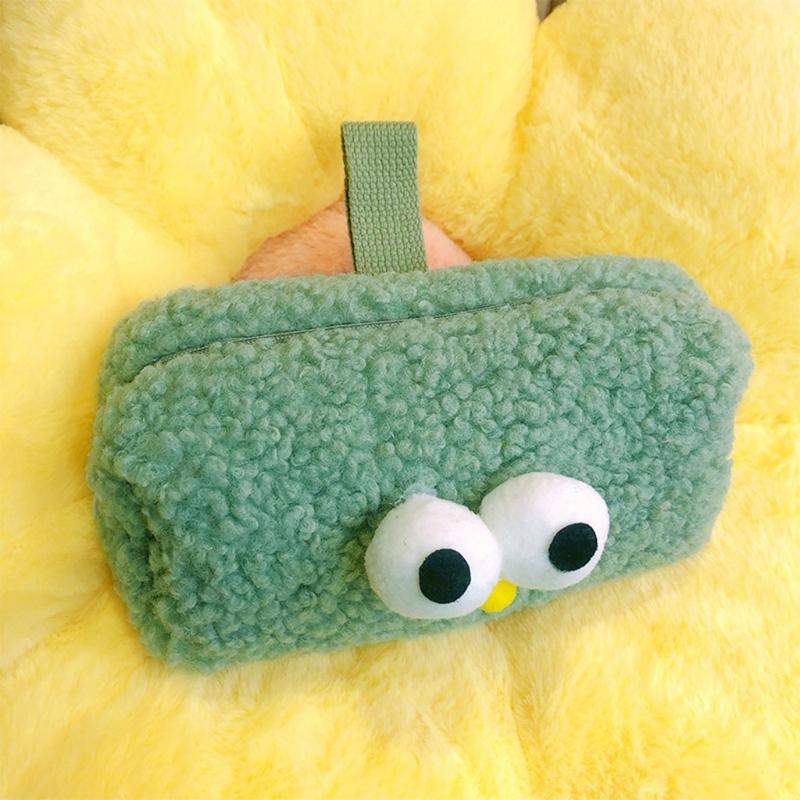 Portable Zipper Pencil for Case Multifunctional Cute Pen Pouch Fuzzy Plush Storage Bag for Travel Stationerys Small Craf
