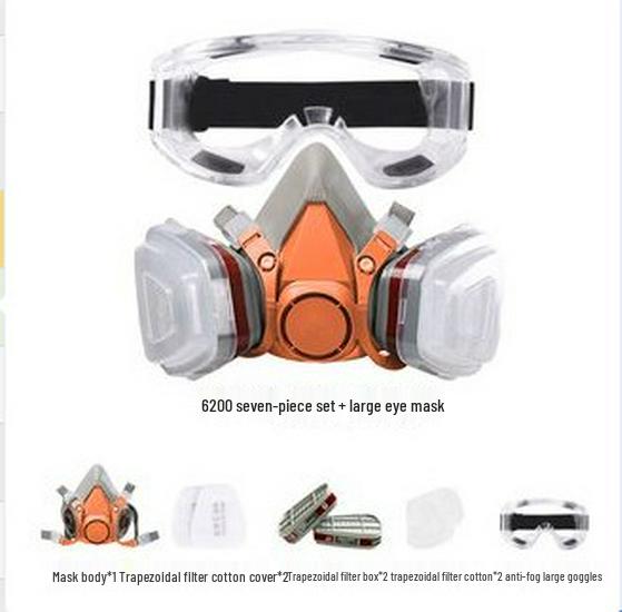 Masque à gaz intégral anti-buée pour peinture par pulvérisation et protection contre la poussière 6800