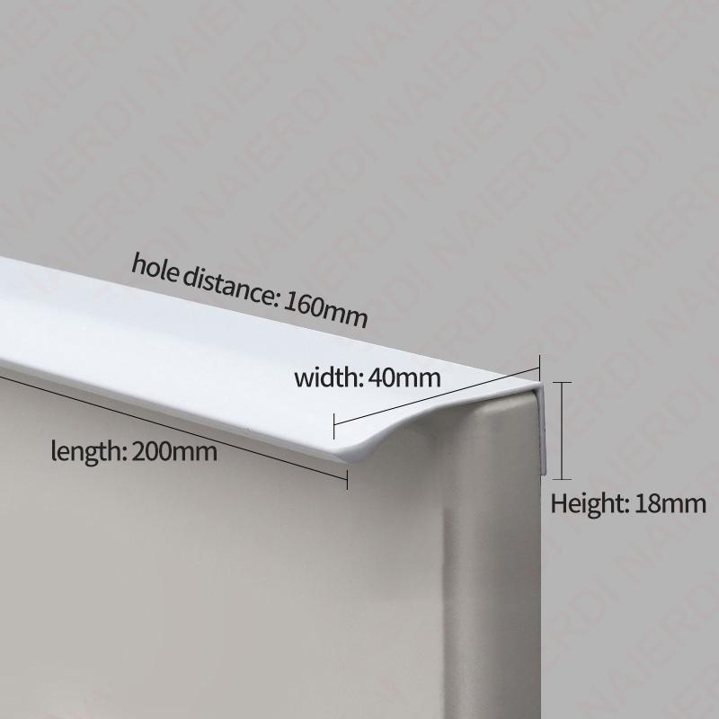 NAIERDI White Long Cabinet Handles Aluminum Alloy 800-1200mm Hidden  Furniture Handle Drawer Knobs Cupboard Pulls