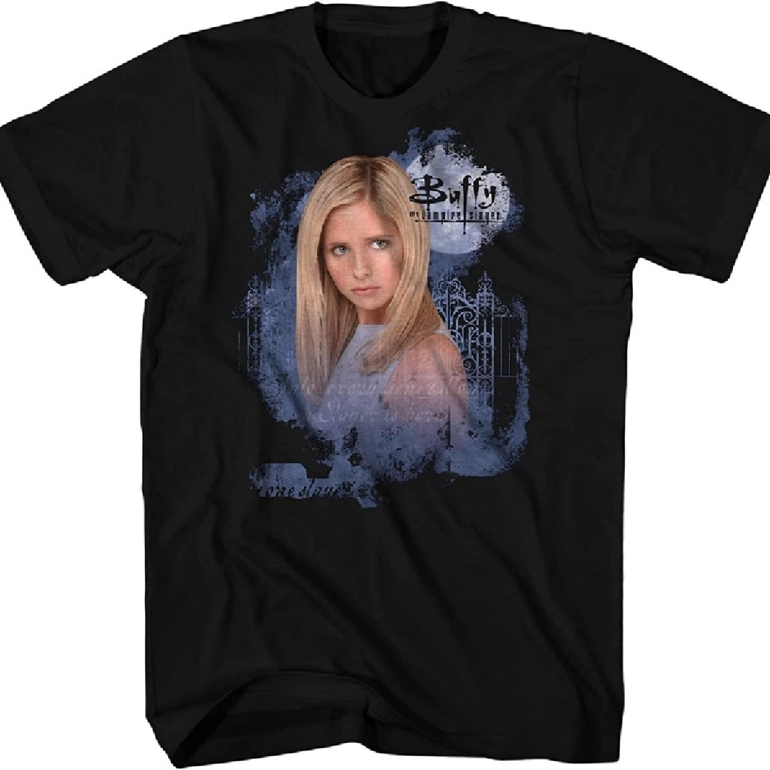 

Buffy the Vampire Slayer Mens Shirt - Sarah Michelle Gellar Logo Shirt Graphic Shirt S