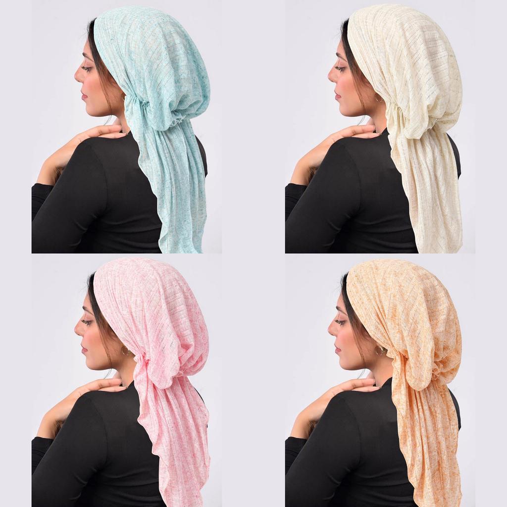 Polyester Womens Arc Hat With Double Tail Headscarf For Casual Travel