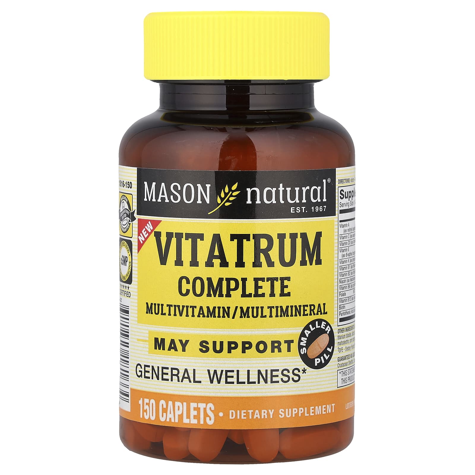 

Mason Natural, Vitatrum Complete Multivitamin/Multimineral, 150 Capsules