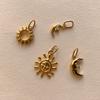 eManco Stainless Steel Sun Star Charm Gold-plated DIY Earrings Necklace Maker Accessories Women's Fashion Jewelry