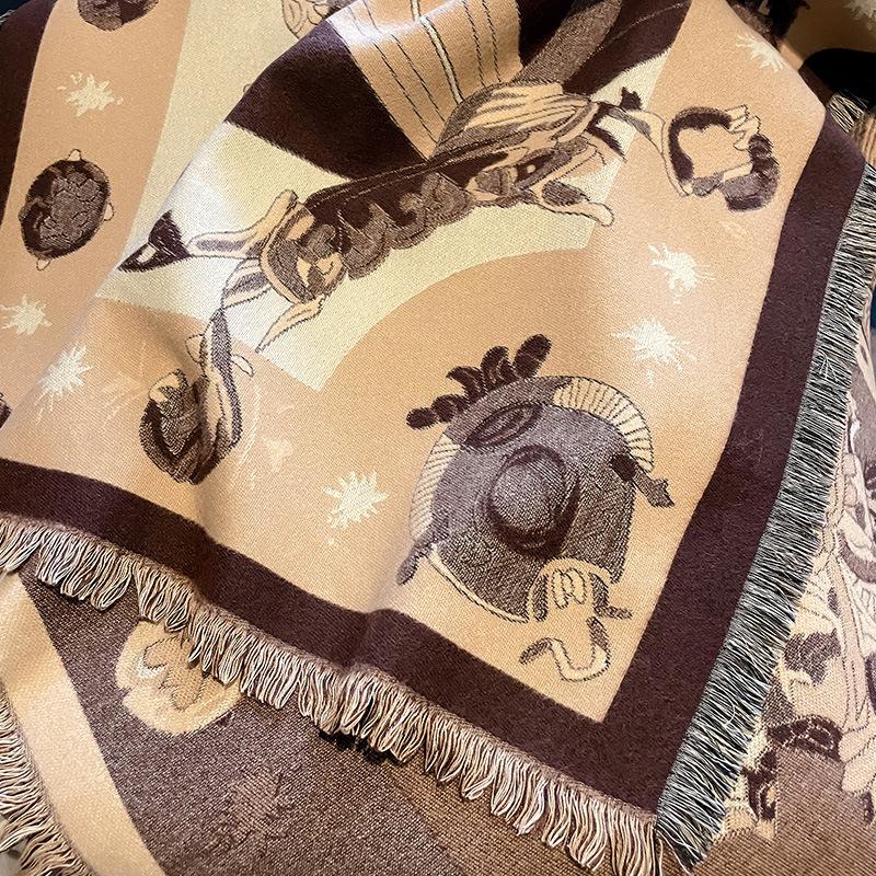 Winter Damen Schals Design Doppelseitiger Imitationskaschmir Großer quadratischer Schal Warmer Schal Stola Neu Bufanda Echarpe Decke