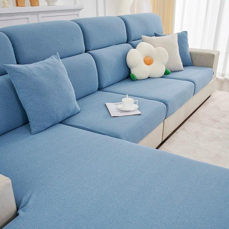Einfarbiger Sofa-Sitzkissenbezug, verstellbarer Sofabezug, Sofabezug, Möbelschutz für Wohnzimmer, Haustiere, Kinder, Heimdekoration