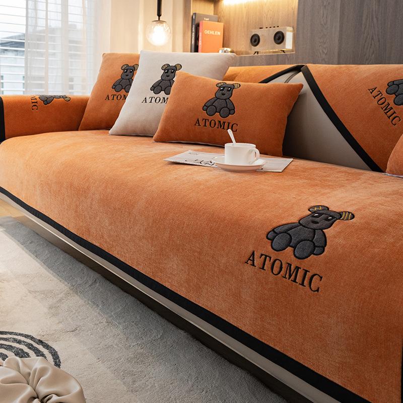 

Новая подушка для дивана на все времена года, нескользящая подушка, кожаный чехол для дивана, простая подушка, чехол из синели, тканевое полотенце 90*120