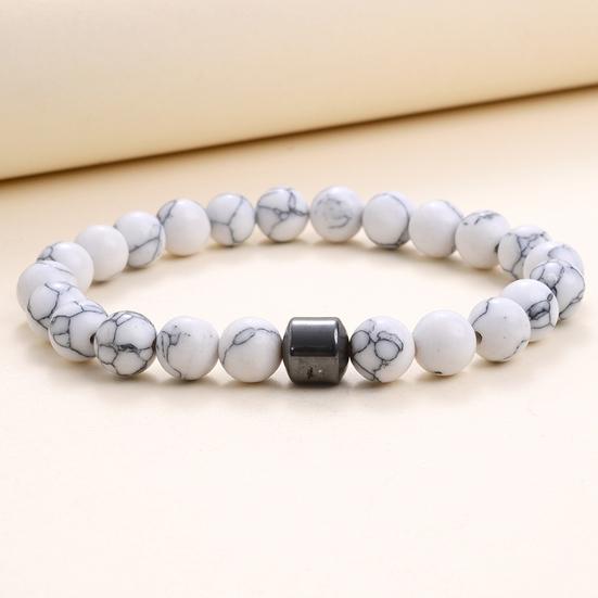 Beaded Bracelet Magnetic Decorative Rope Elastic Stress Stretch All-match Relief Gift 8mm Natural Faux Stone