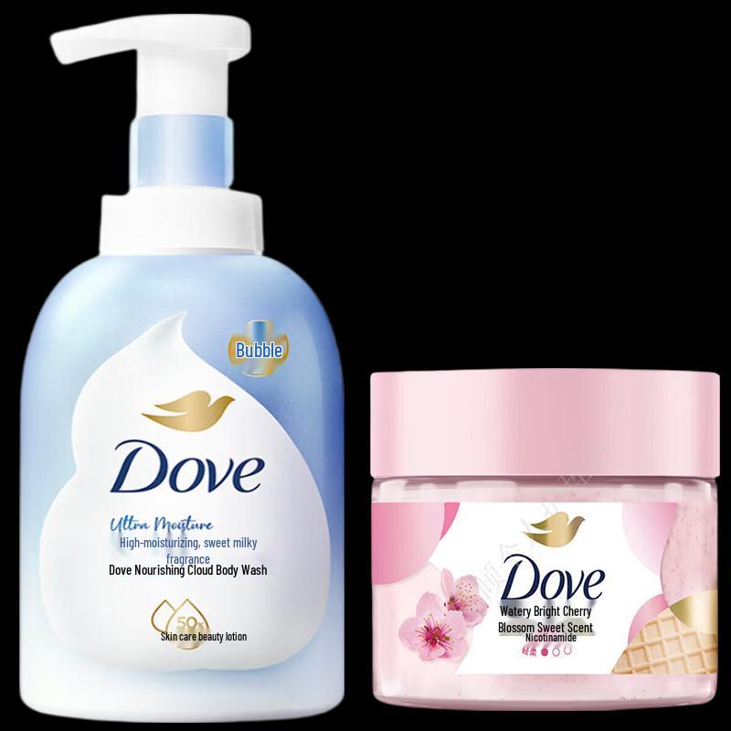 Dove Bath Foam & Body Scrub Set