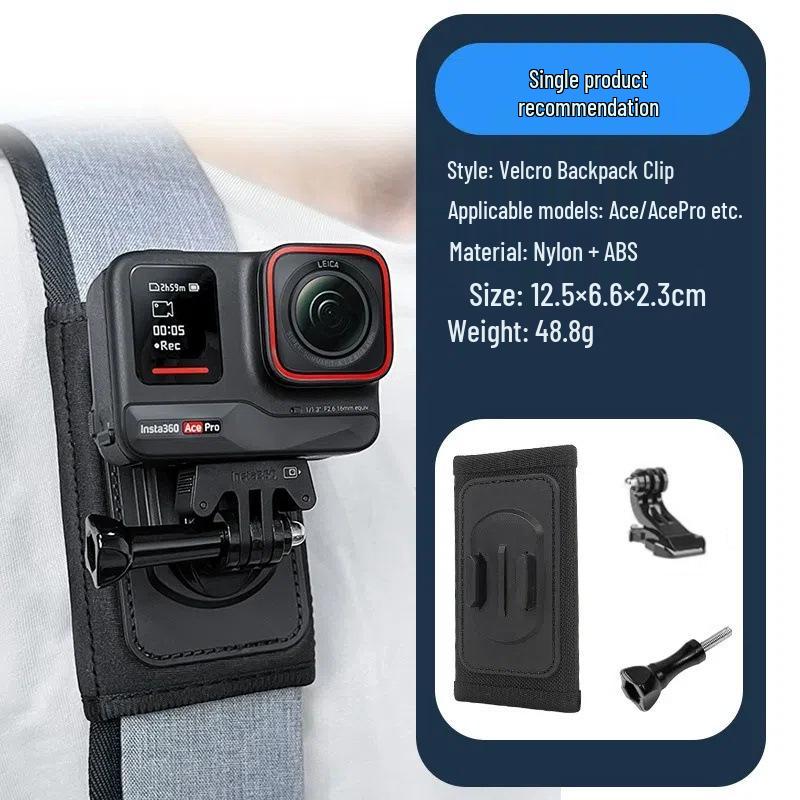 Insta360 AcePro2 Camera Accessories: Riding Headband, Chest Strap, Backpack Clip, Motorcycle Mount