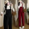 Maternity Overalls Spring and Autumn Small Size Corduroy Maternity Pants Thickened Autumn and Winter Overalls 150-165cm