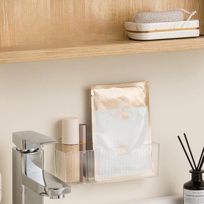 Mirror Cabinet Storage Box Wall Hanging Punch-Free Wall-Mounted With Partitions Bathroom Mirror Cabinet Cosmetics Mask Rack