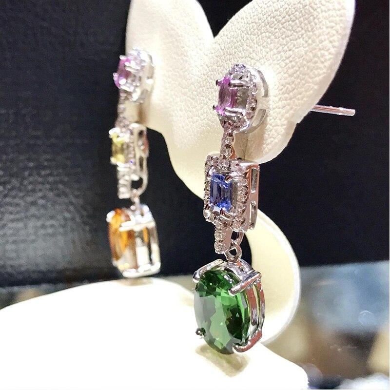 BELLA BOX Creative Multicolored Dangle Earrings Women For Cocktail Party Fashion Earrings With Brilliant Zircon Jewelry