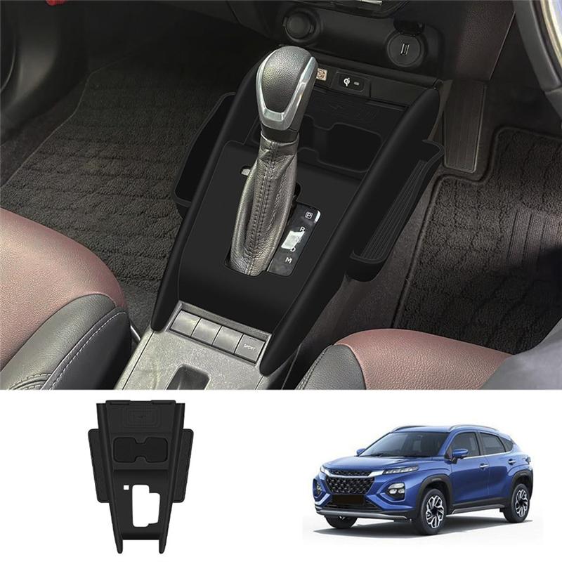 Ac29-Car Silicone Cup Holder With Side Storage Box Gear Shift Panel For 2024 For Fronx RHD