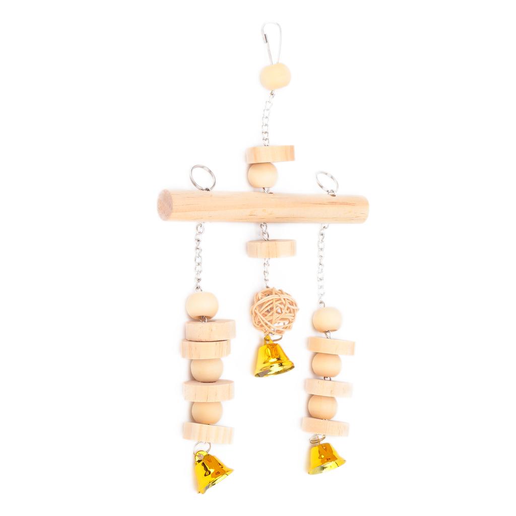 Bird Swing Toy Hanging Swing Bells Chew Toy for Parrots Mynahs Macaws and Other Small Birds