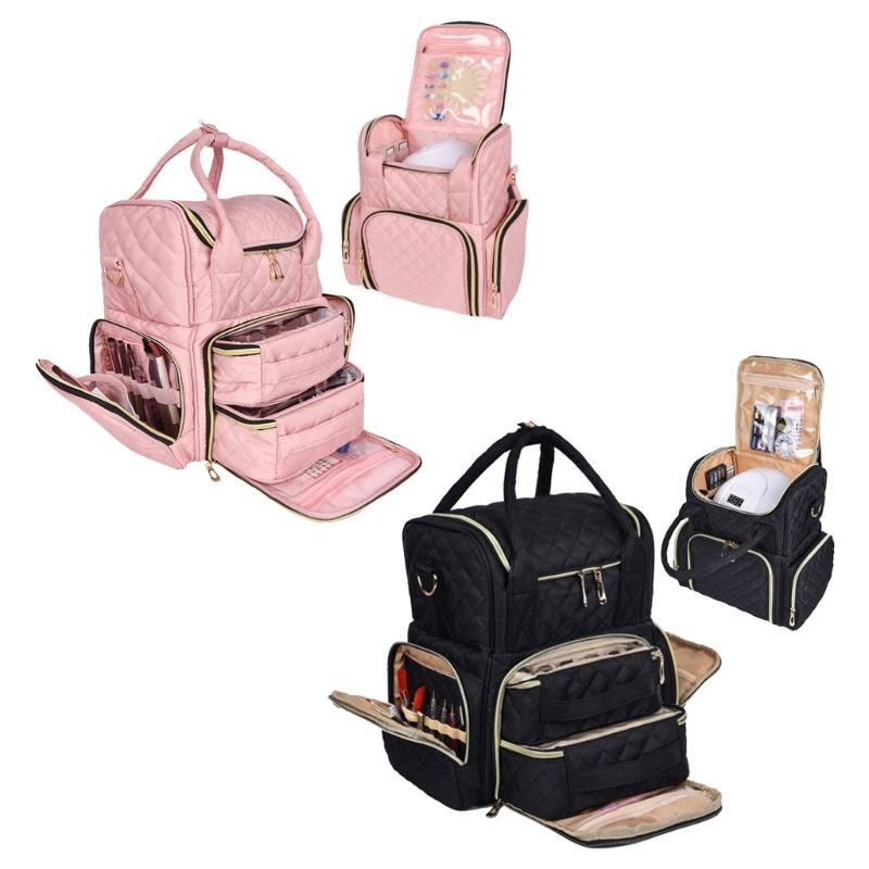 Borsa da Trasporto Professionale per Unghie con Struttura Antiurto e Maniglia per Bagaglio, Perfetta per Contenere 130 Flaconi di Colore Liquido