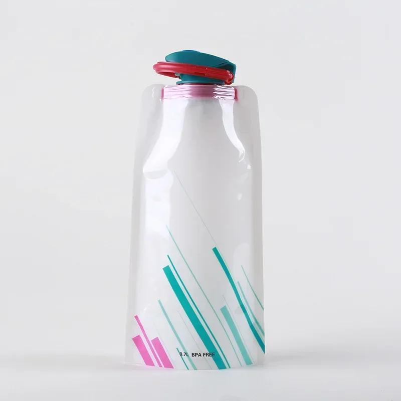 Tragbarer, ultraleichter, faltbarer Wasserbeutel, 700 ml, Wasserflaschentasche, Outdoor-Sportzubehör, Wandern, Laufen, weiche Flasche Wasserflasche