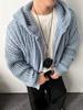 Men's Retro Chunky Knit Cardigan: Versatile Japanese Jacquard Sweater with Big Pockets.