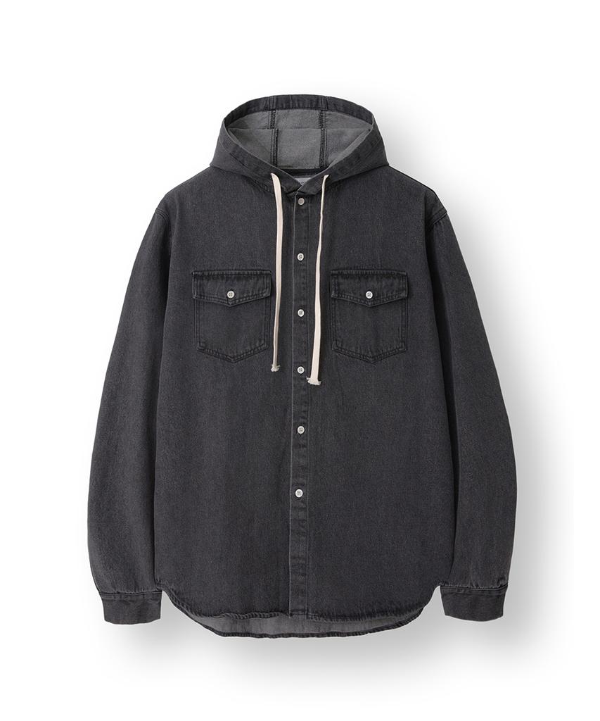 HOOVES Washed Denim Hoodie [Black]