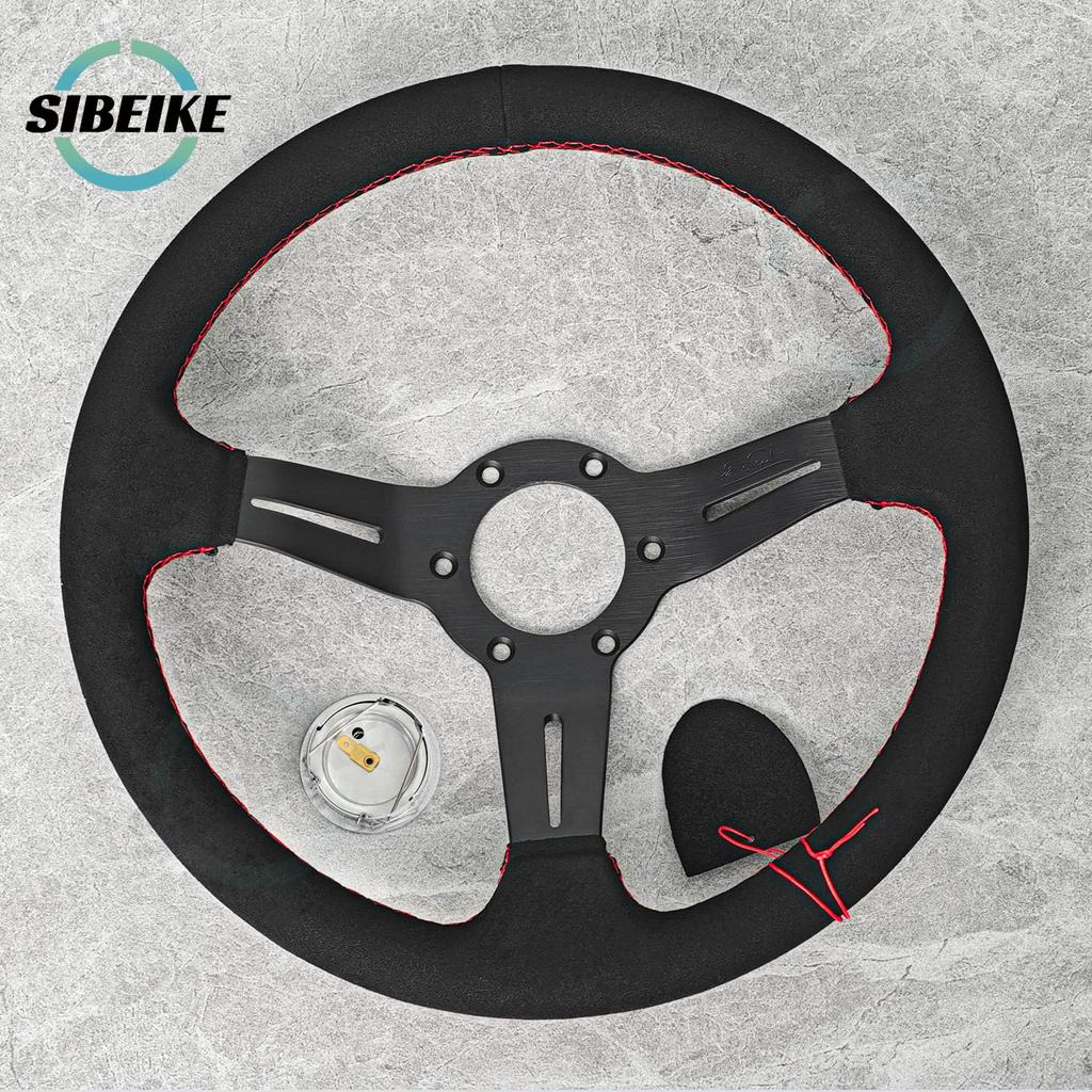 13inch JDM Universal Leather Steering Wheel Modified Car Sports Racing Steering Wheel
