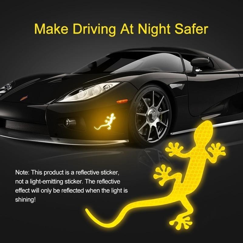 Kreativní Reflexní Gekon Samolepka na Auto Samolepicí Auto Dekor Decal Noční Bezpečnost Auto Moto Reflexní Výstražné Značky Samolepky