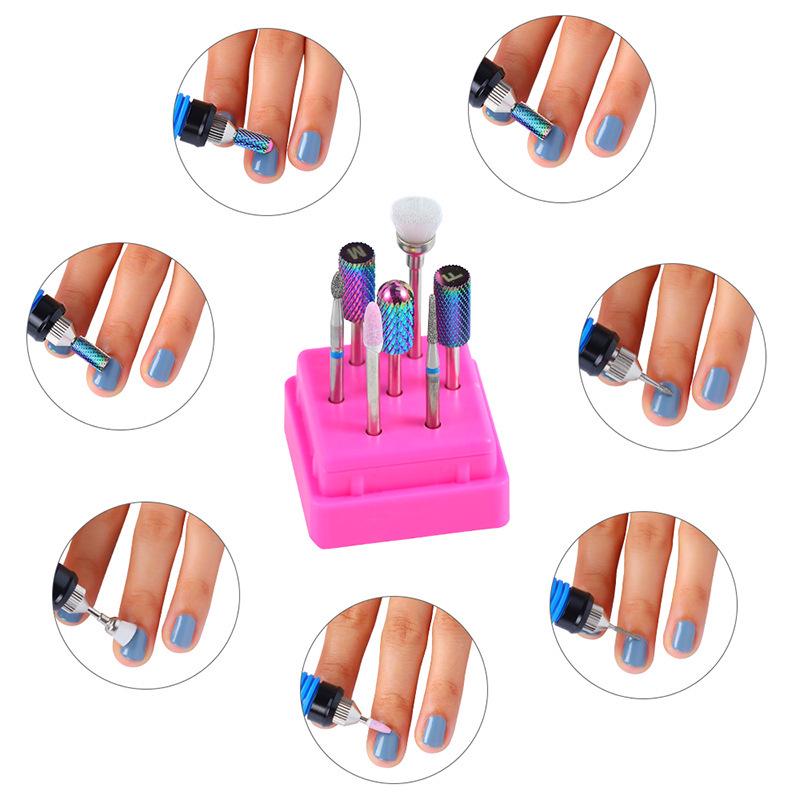 7-Piece Tungsten Steel & Ceramic Nail Grinding and Polishing Set