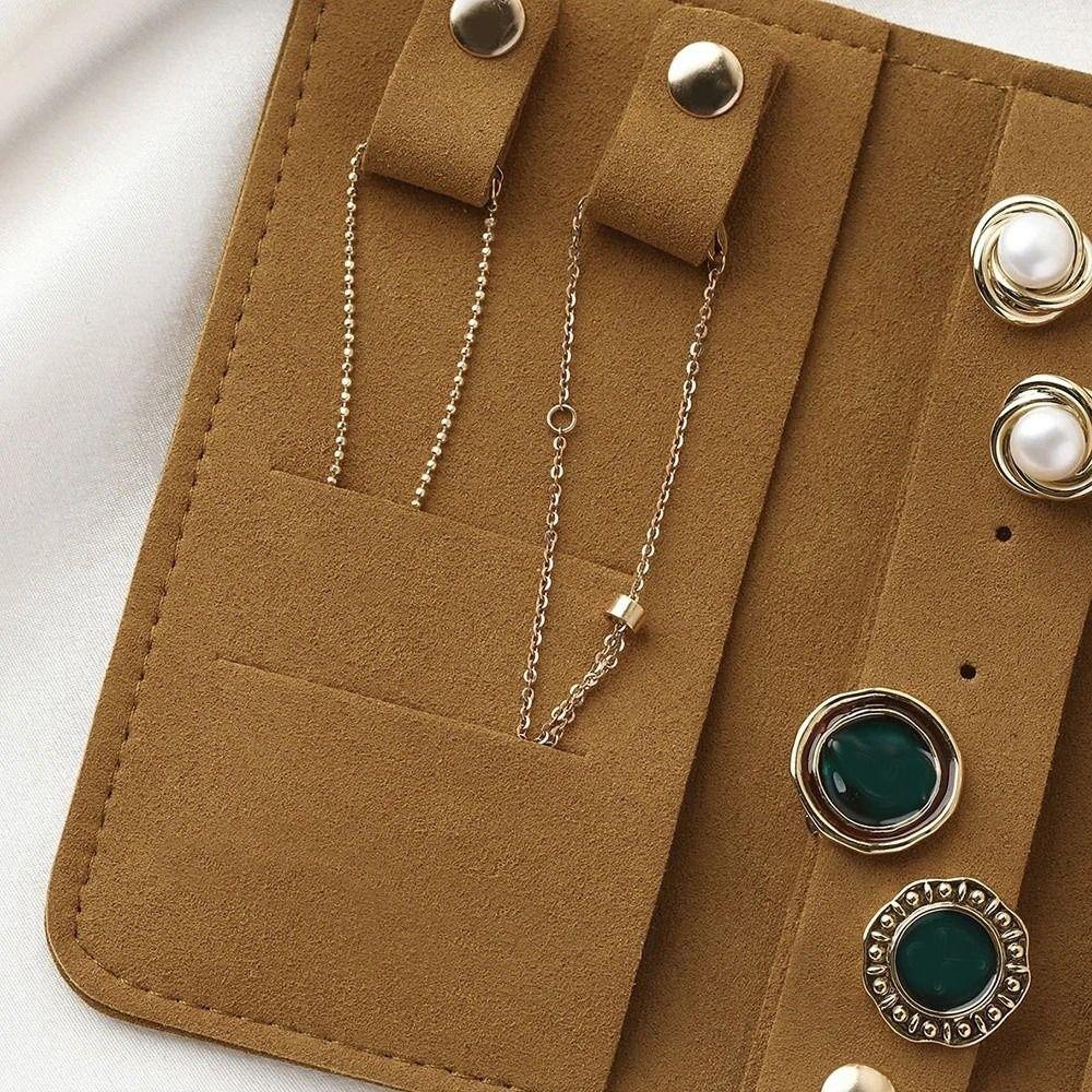 Tragbare Packbeutel für Halsketten Faltbare Schmuckrolle Schmuck-Organizer Rolle Damen