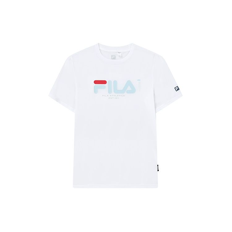 

FILA Athletics Large Logo Print Sports Fitness Crew Neck Short Sleeve T-Shirt Men Tops Jade-White A51M221109F-WT XXXL