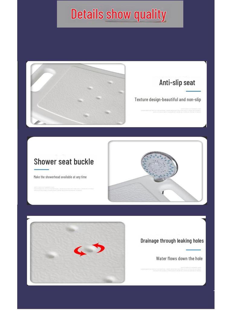 Elderly Non-Slip Bath Chair for Home: Safe and Comfortable Seat for Seniors, Disabled, and Pregnant Women