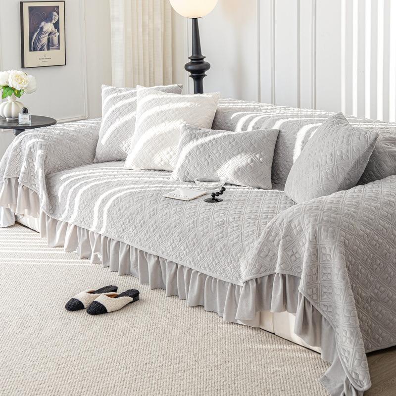 

Утолщенный флис, стеганая юбка, чехол для дивана, полотенце, чехол для дивана, пылезащитный чехол, цельное одеяло для диванной подушки, против царапин 177*130cm