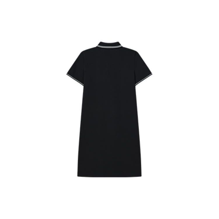 Fila Printed Logo Solid Color Breathable Polo Dress Women Dresses Blue F11W221310F-NV