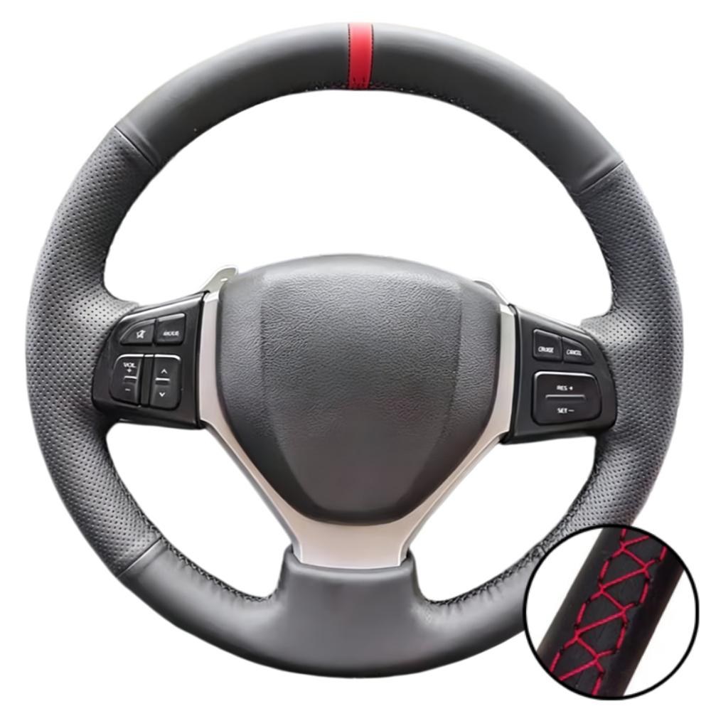 Hand Stitched Black Microfiber Leather - Sx4 S-Cross 2013- Celerio - Steering Wheel Cover For Suzuki Vitara
