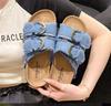 Fashion Summer Fashion Retro Denim Open-Toe Slippers Women All-match Outdoor Slides Sandals Casual Flats Shoes Comfortable Flip Flops