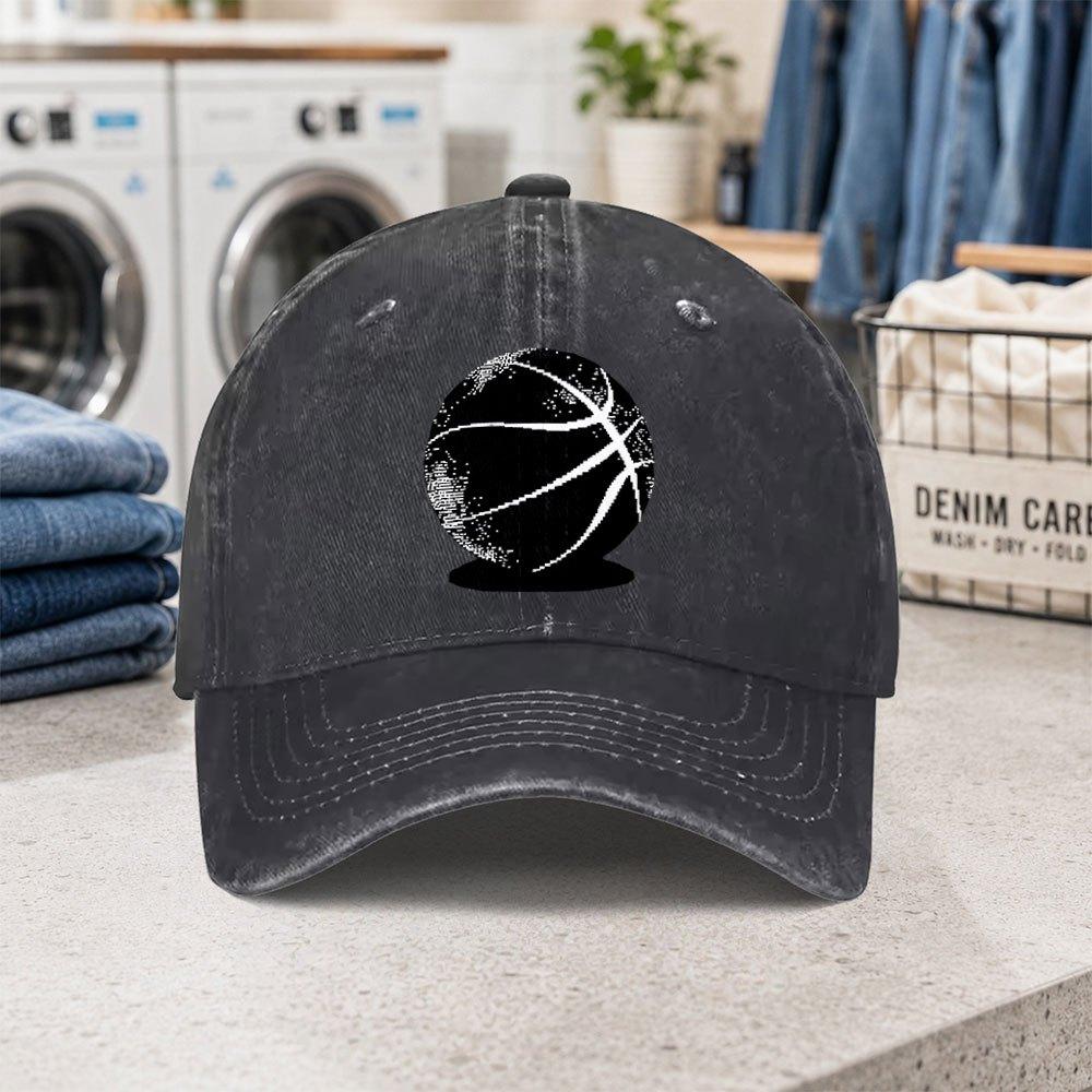 Basketball Pattern Washed Adjustable Baseball Cap Lightweight Duckbill Cap for Parties Stylish Outfits Gifts