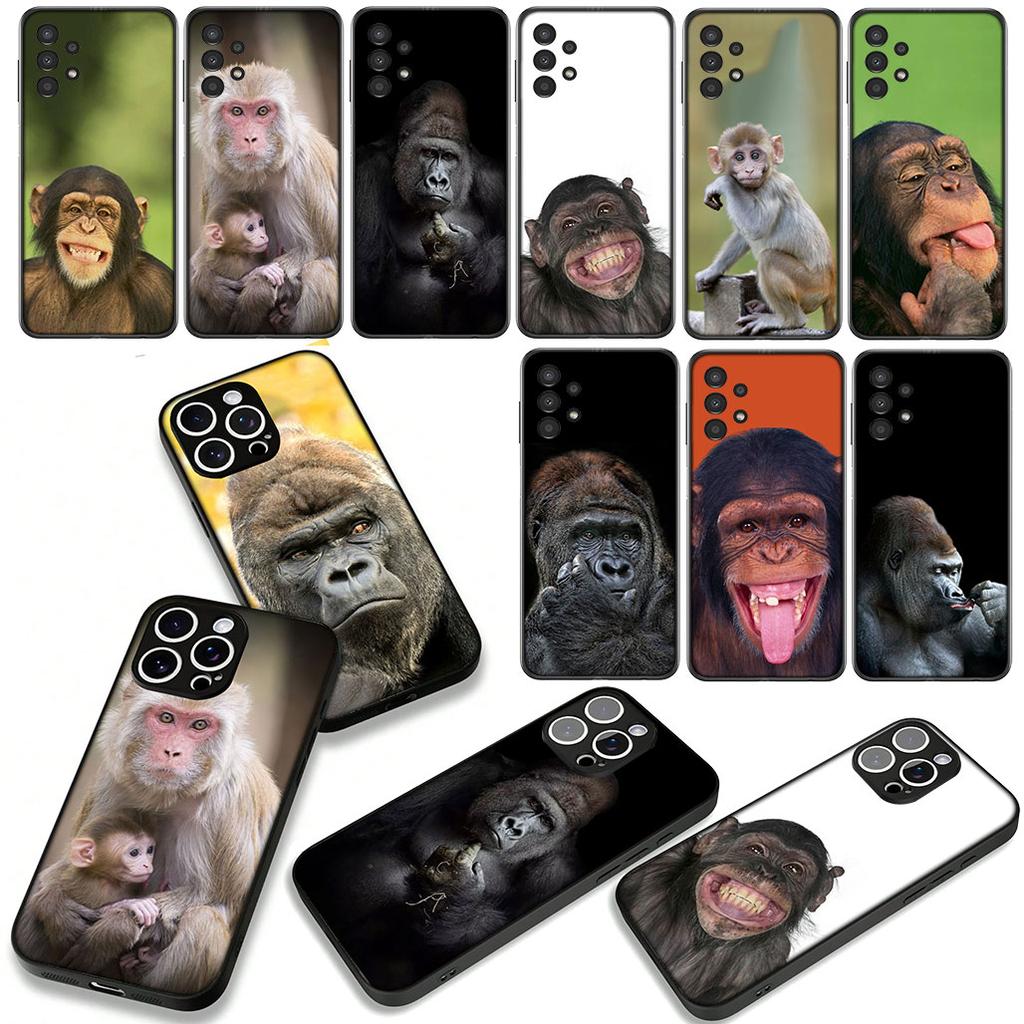 Phone Cover Monkey Gorilla Ape Baby Casing for Samsung Galaxy S25 S24 S22 S23 FE Ultra Plus A56 A05 A06 A15 A16 A55 S7 Edge Case