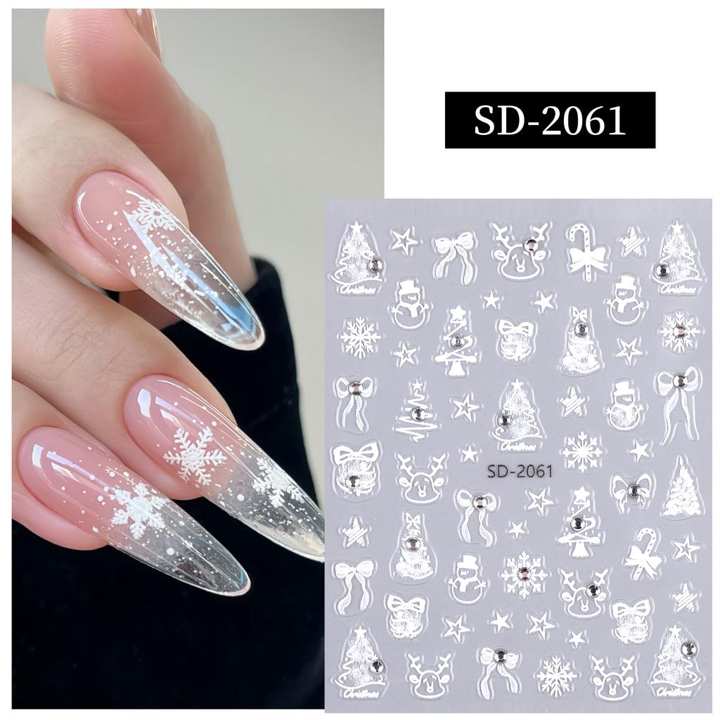 5D Relief Ins Wind Nail Art Sticker Premium Light Luxury With Diamond Bronzing Nail Sticker