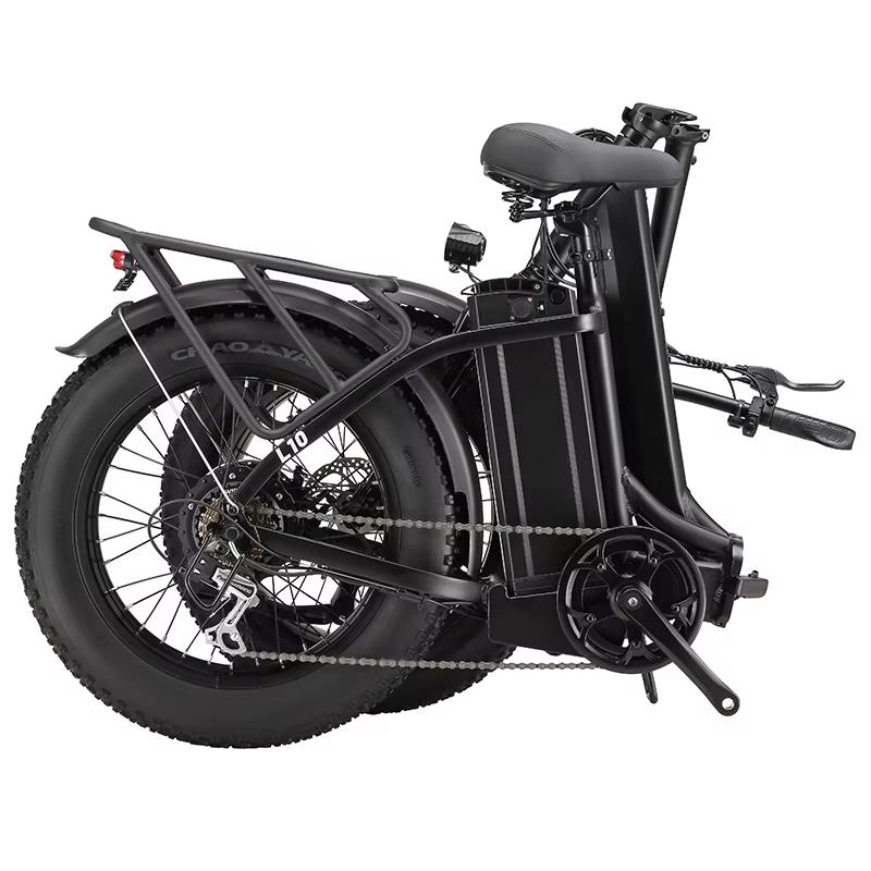Cyclefort L10 City Folding Electric Bike With Seat 20 Inch Fat Tires Off-Road E-Bike 48V20Ah Battery 500W Motor Urban Commuting Electric Bicycle