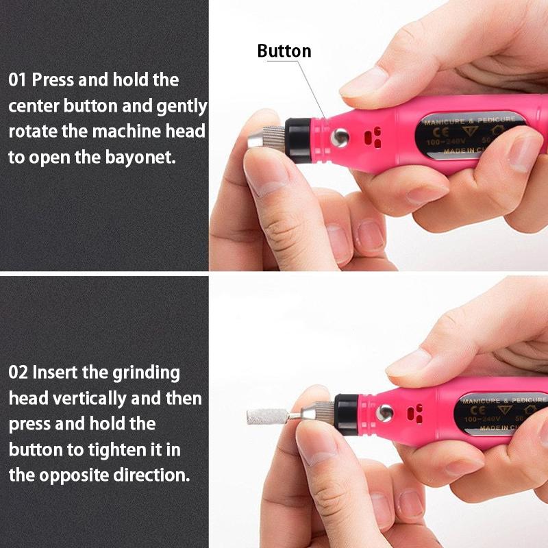Mini Electric Grinding Nail Grinder Smooth Intelligent Speed Regulation Electric Manicure Device Nail Polishing Nail Tool Set